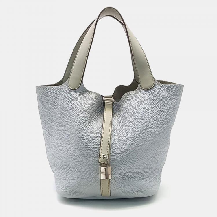 Pre Owned Hermes Two-Tone Lock Picotin 22 Tote Bag