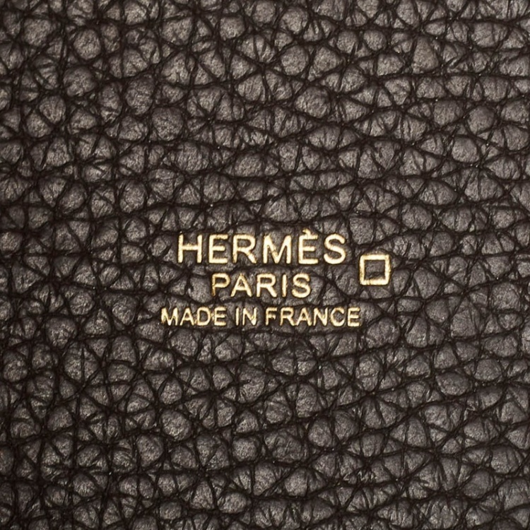 Pre Owned Hermes Chocolat/Ebene Taurillon Clemence Leather and Alligator Touch Picotin Lock 18 Bag