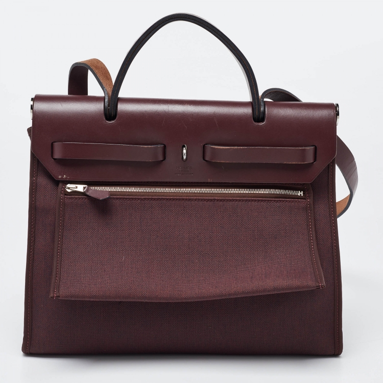 مملوكة مسبقًا Hermes Rogue H Toil and Leather Herbag Zip 31 Bag