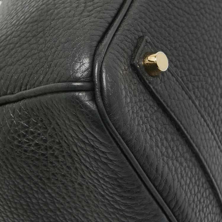 Pre Owned Hermes Noir Togo Leather Gold Finish Birkin 35 Bag