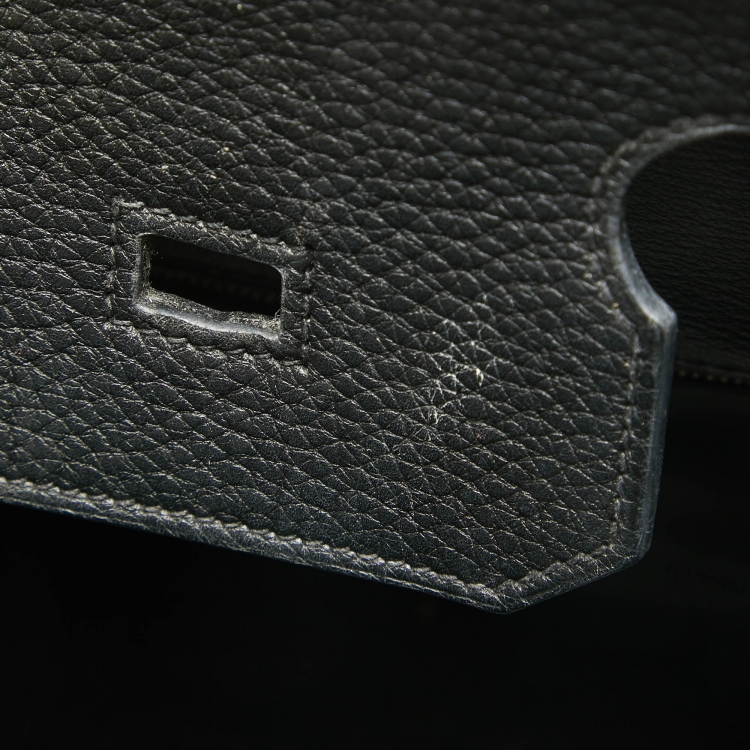 Pre Owned Hermes Noir Togo Leather Gold Finish Birkin 35 Bag