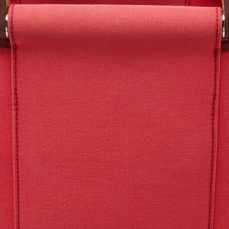 Pre Owned Hermes Rose Candy Toile Canvas Cabag Elan Tote