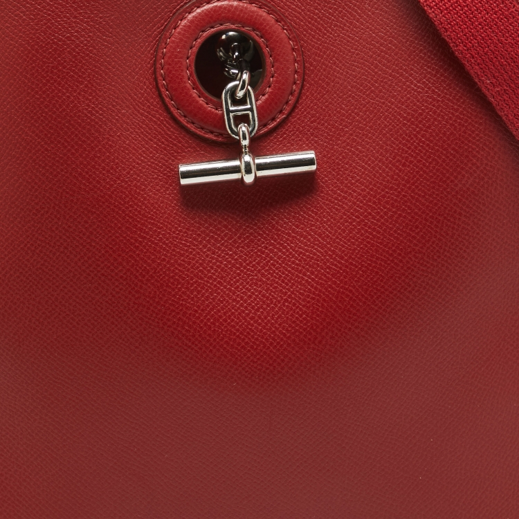 Pre Owned Hermes Rouge Vif Epsom Leather Vespa PM Bag
