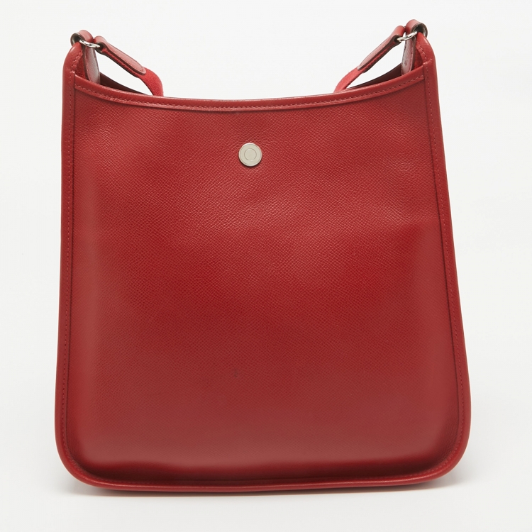 Pre Owned Hermes Rouge Vif Epsom Leather Vespa PM Bag