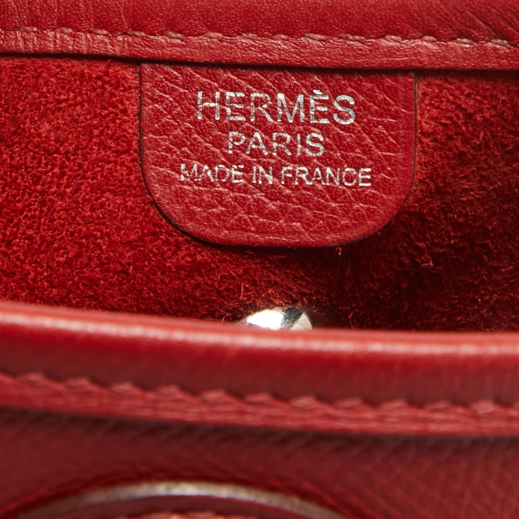 Pre Owned Hermes Rouge Vif Epsom Leather Vespa PM Bag