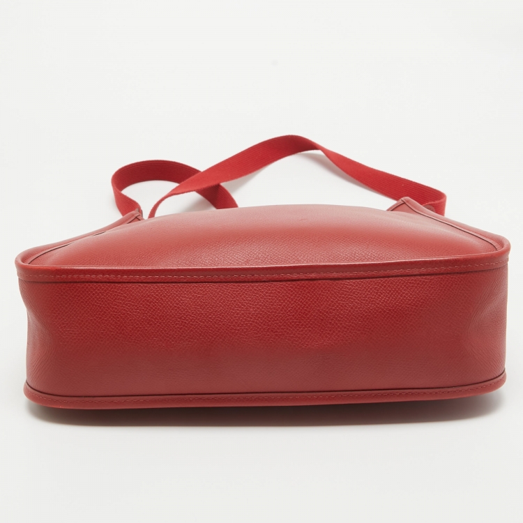 Pre Owned Hermes Rouge Vif Epsom Leather Vespa PM Bag
