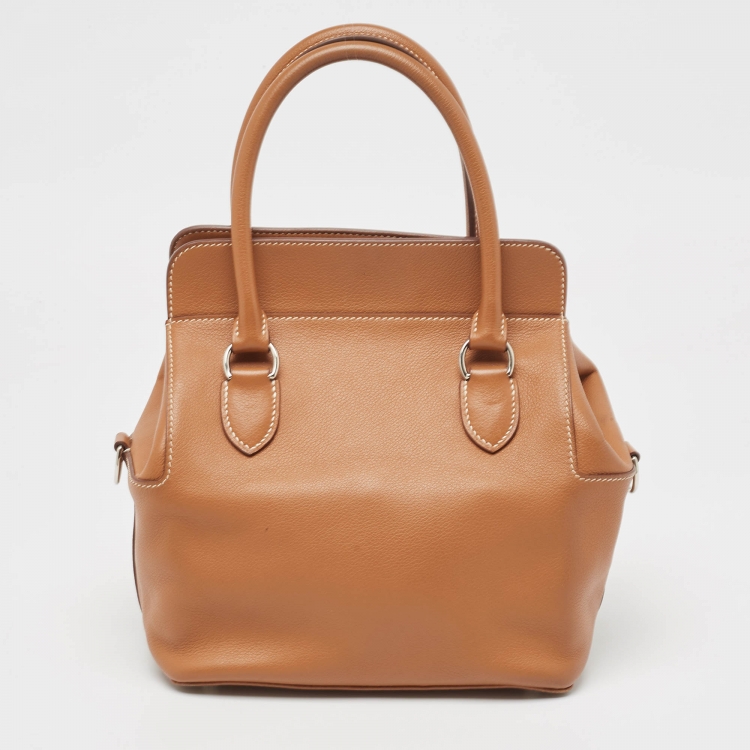 مملوكة مسبقًا Hermes Gold Evercolor Leather Palladium Finish Toolbox 20 Bag
