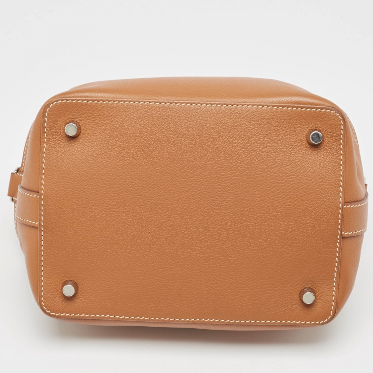 مملوكة مسبقًا Hermes Gold Evercolor Leather Palladium Finish Toolbox 20 Bag