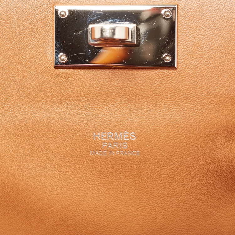 مملوكة مسبقًا Hermes Gold Evercolor Leather Palladium Finish Toolbox 20 Bag
