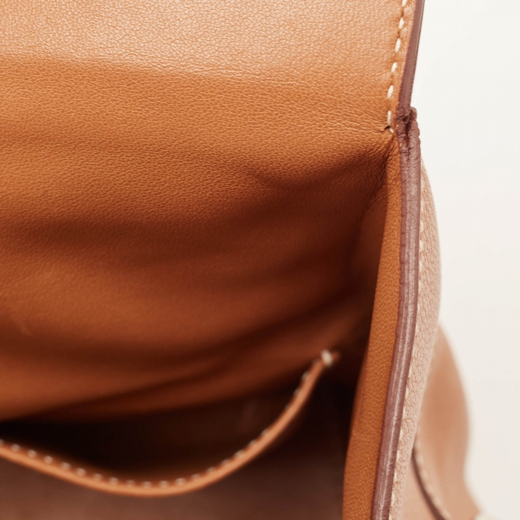 مملوكة مسبقًا Hermes Gold Evercolor Leather Palladium Finish Toolbox 20 Bag