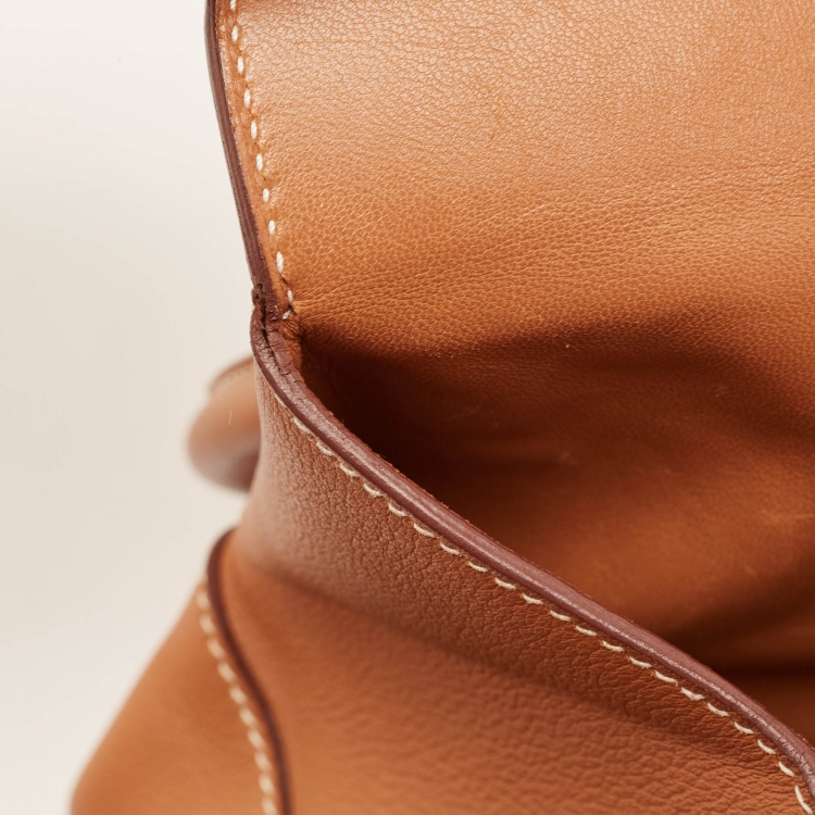 مملوكة مسبقًا Hermes Gold Evercolor Leather Palladium Finish Toolbox 20 Bag