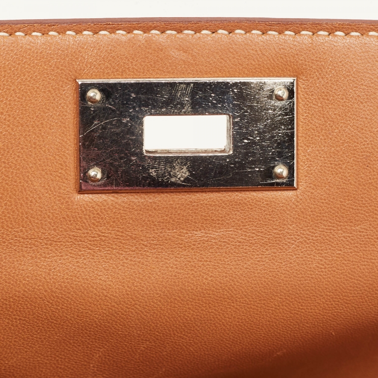 مملوكة مسبقًا Hermes Gold Evercolor Leather Palladium Finish Toolbox 20 Bag