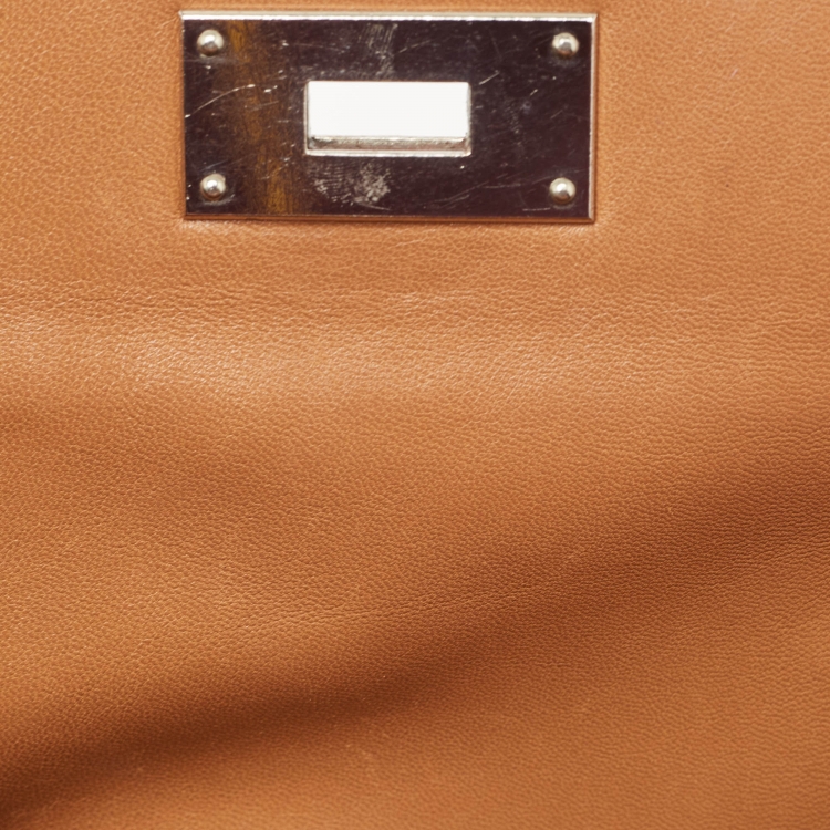 مملوكة مسبقًا Hermes Gold Evercolor Leather Palladium Finish Toolbox 20 Bag