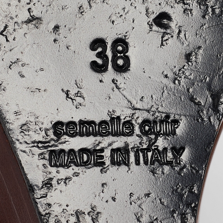 Pre Owned Hermes Brown Leather Legend Sandals Size 38