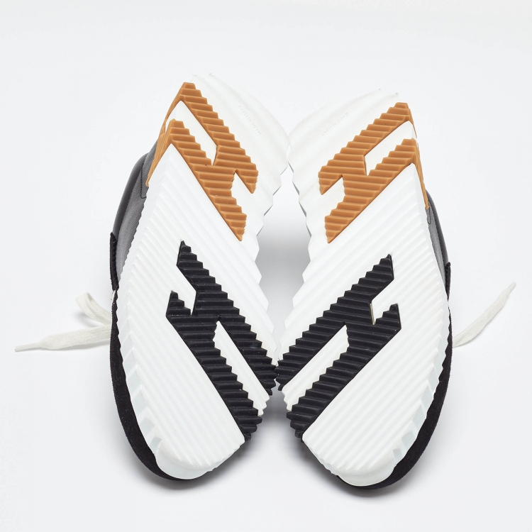 Pre Owned Hermès Black Suede and Leather Bouncing Sneakers Size 38