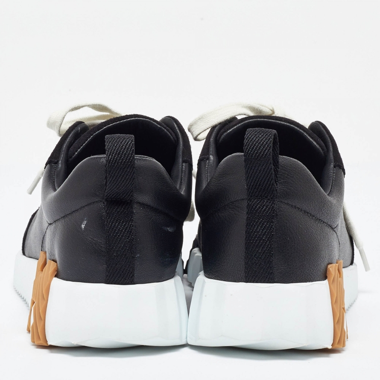 Pre Owned Hermès Black Suede and Leather Bouncing Sneakers Size 38