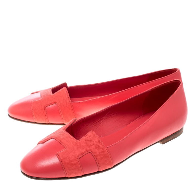 مملوكة مسبقًا Hermes Sorbet Leather Nice Ballet Flats Size 38.5