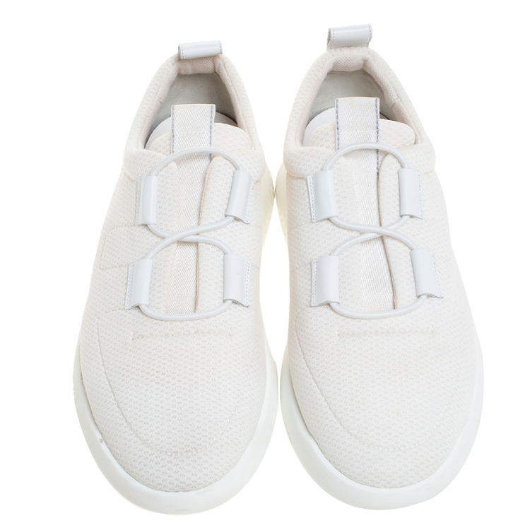 Pre Owned Hermes White Mesh Team Sneakers Size 43.5