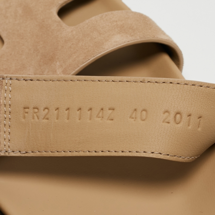 Pre Owned Hermes Brown Suede Chypre Sandals Size 40