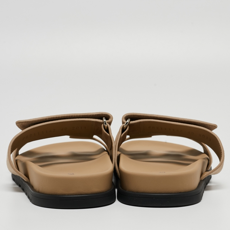Pre Owned Hermes Brown Suede Chypre Sandals Size 40