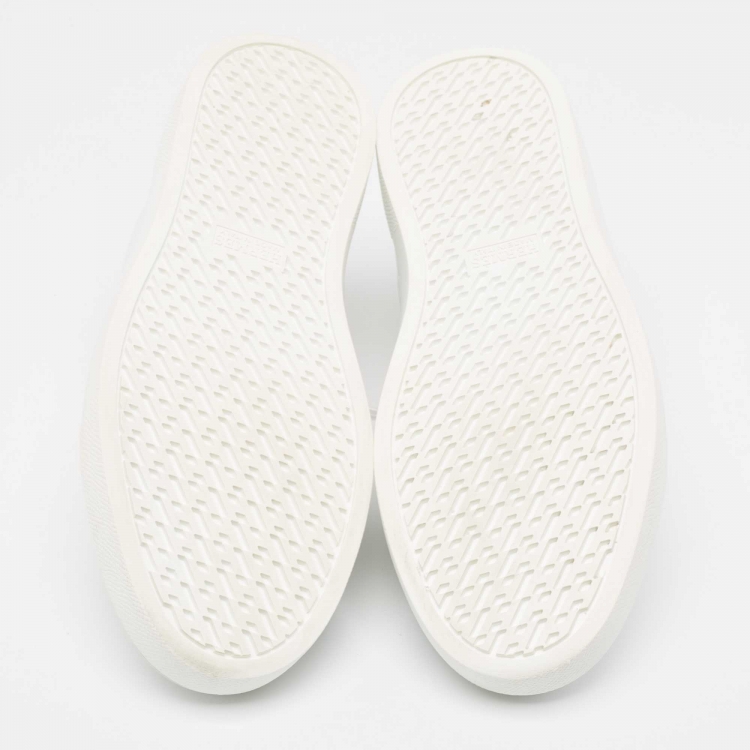 Pre Owned Hermes White Leather Quicker Sneakers Size 36