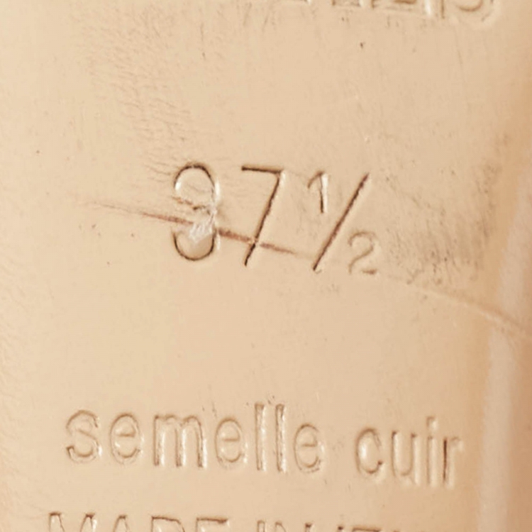 Pre Owned Hermes Orange Suede Mona Slide Sandals Size 37.5