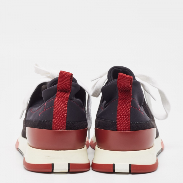 Pre Owned Hermes Black Neoprene and Suede Stadium Sneakers Size 40