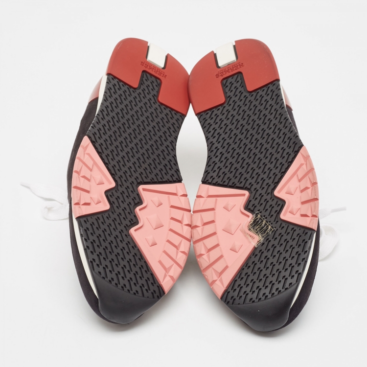 Pre Owned Hermes Black Neoprene and Suede Stadium Sneakers Size 40