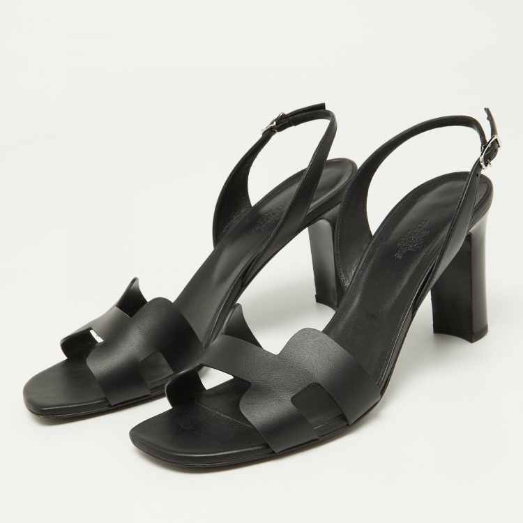 HERMES 38 大人気　黒 Hermes Size 39.5 Black Crystal Embellished Premiere 105