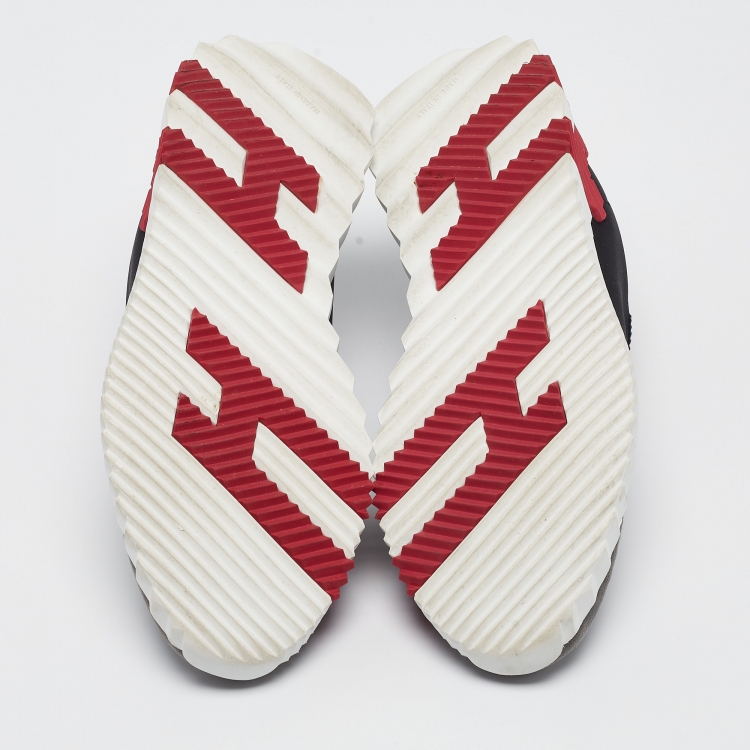 مملوكة مسبقًا Hermes Multicolor Suede and Nylon Bouncing Sneakers Size 37