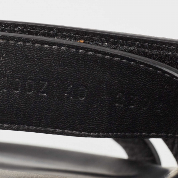 مملوكة مسبقًا Hermes Black Leather Chypre Sandals Size 40