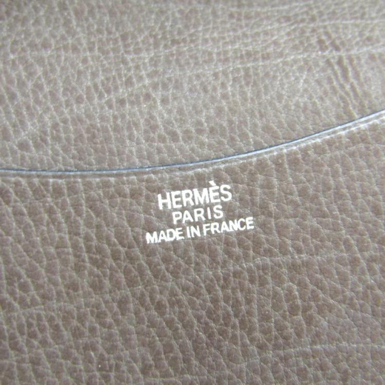 Pre Owned  غطاء آجندة هيرمس جلد نوباك بنية داكنة