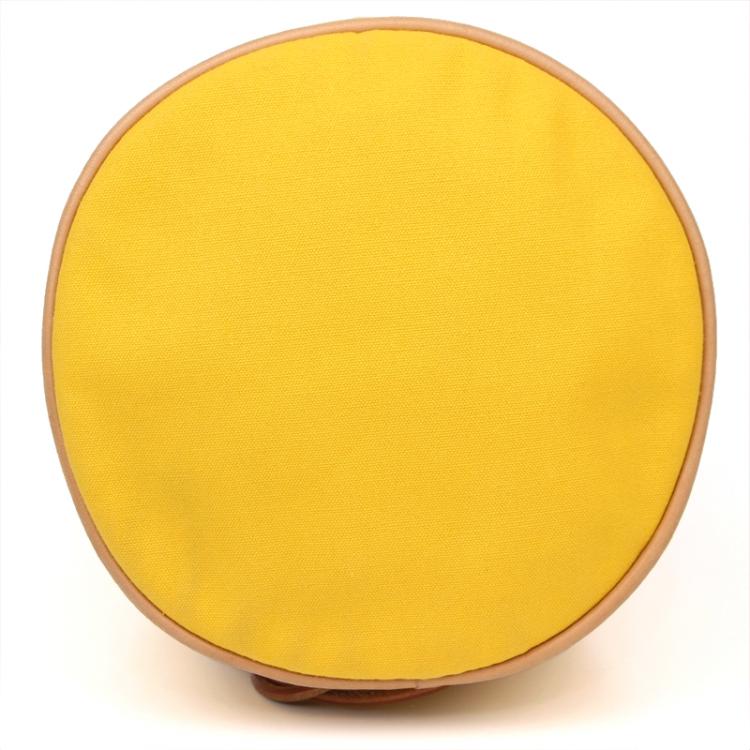 Pre Owned Hermes Yellow Canvas Sac Polochon Drawstring Backpack