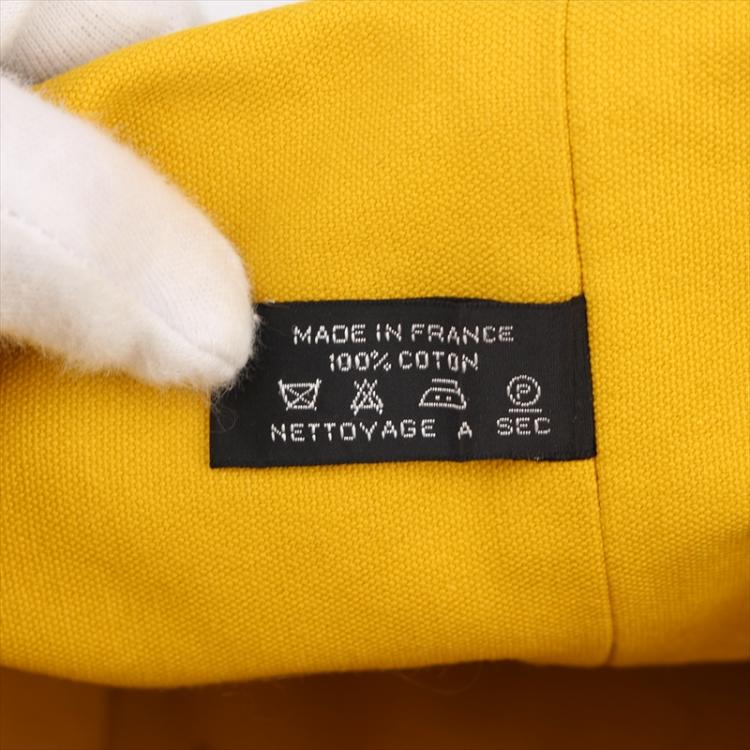 Pre Owned Hermes Yellow Canvas Sac Polochon Drawstring Backpack