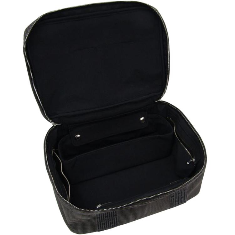 Pre Owned Hermes Grey/Black Canvas Herline Vanity Case