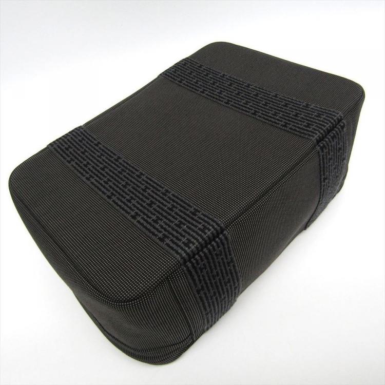 Pre Owned Hermes Grey/Black Canvas Herline Vanity Case