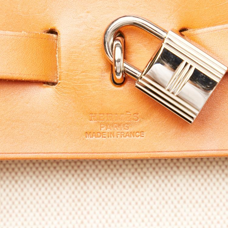 Pre Owned   Hermes White Herbag Canvas Backpack