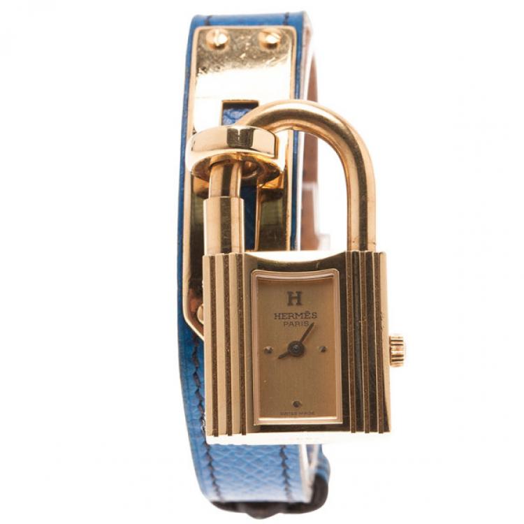 Pre Owned Hermes Blue Stainless Steel Kelly Women’s Wristwatch 20MM
