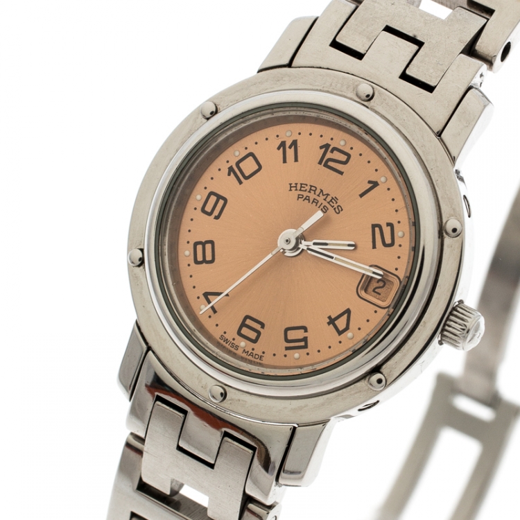 Hermes, Accessories, Hermes Clipper Date Two Tone Watch