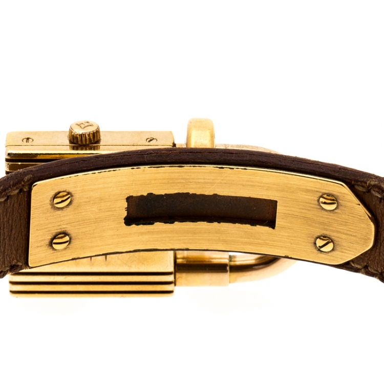 Pre Owned Hermes Gold Plated Kelly KE1.201 Women's Wristwatch 20 mm