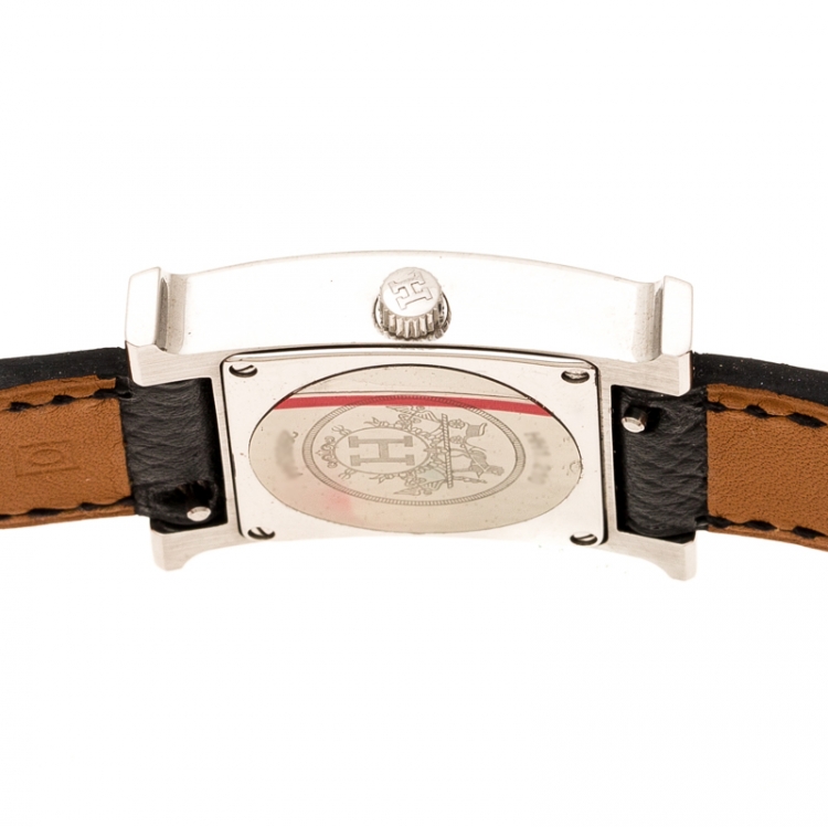 Pre Owned Hermes White Stainless Steel Heure H HH1.210 Women's Wristwatch 21 mm