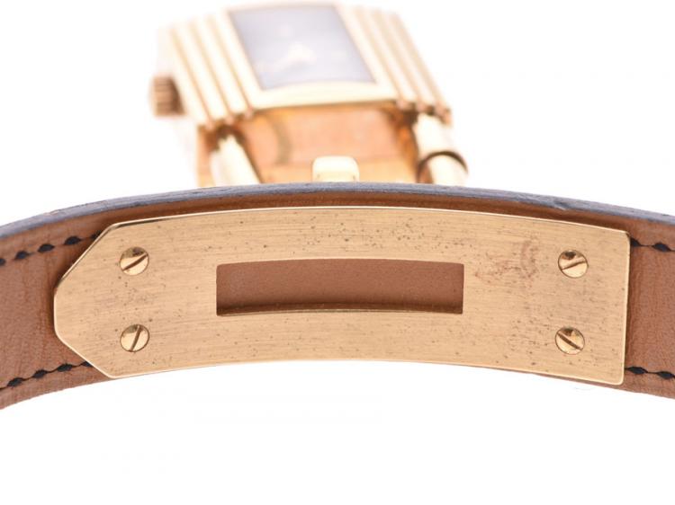 Pre Owned Hermes Black Gold Plated Kelly KE1.201 Women's Wristwatch 20Ã38MM
