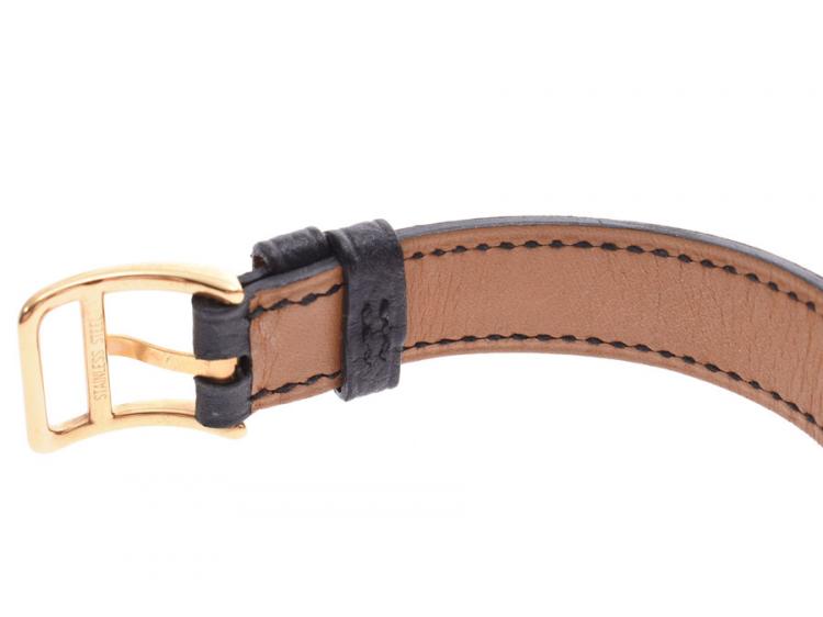 Pre Owned Hermes Black Gold Plated Kelly KE1.201 Women's Wristwatch 20Ã38MM