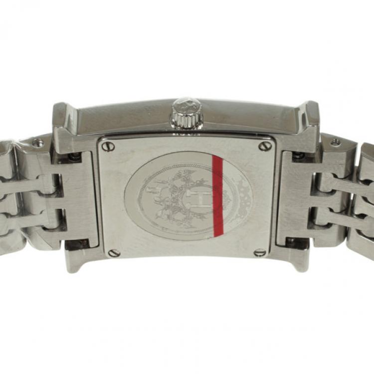 Pre Owned Hermes H Stainless Steel Womens Wristwatch 22 MM