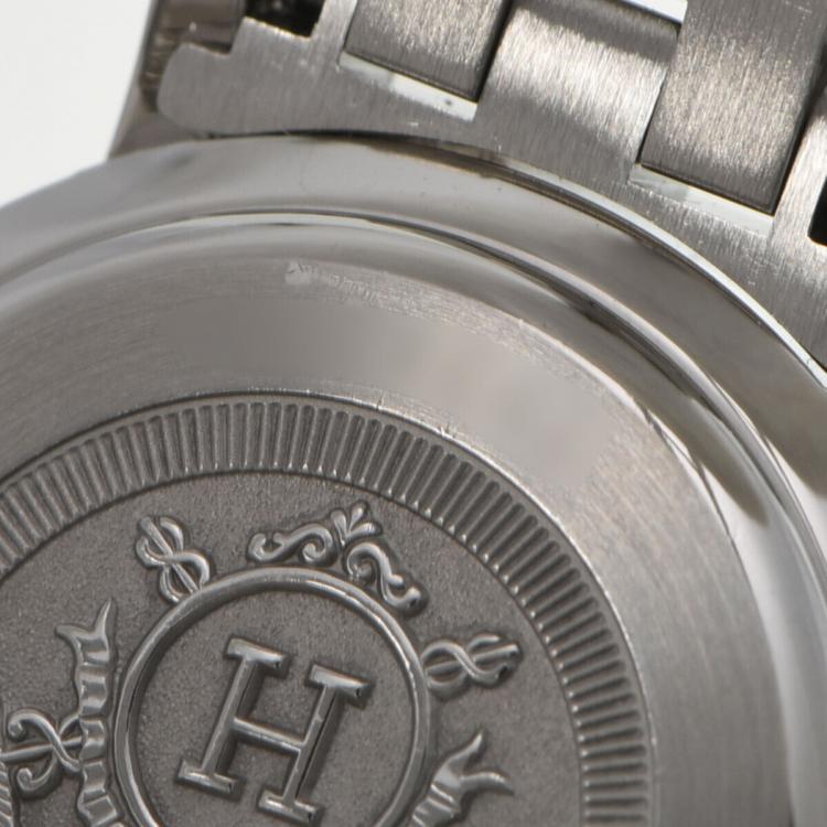 Pre Owned Hermes White Stainless Steel Clipper CL4.220 Quartz Women's Wristwatch 24 mm