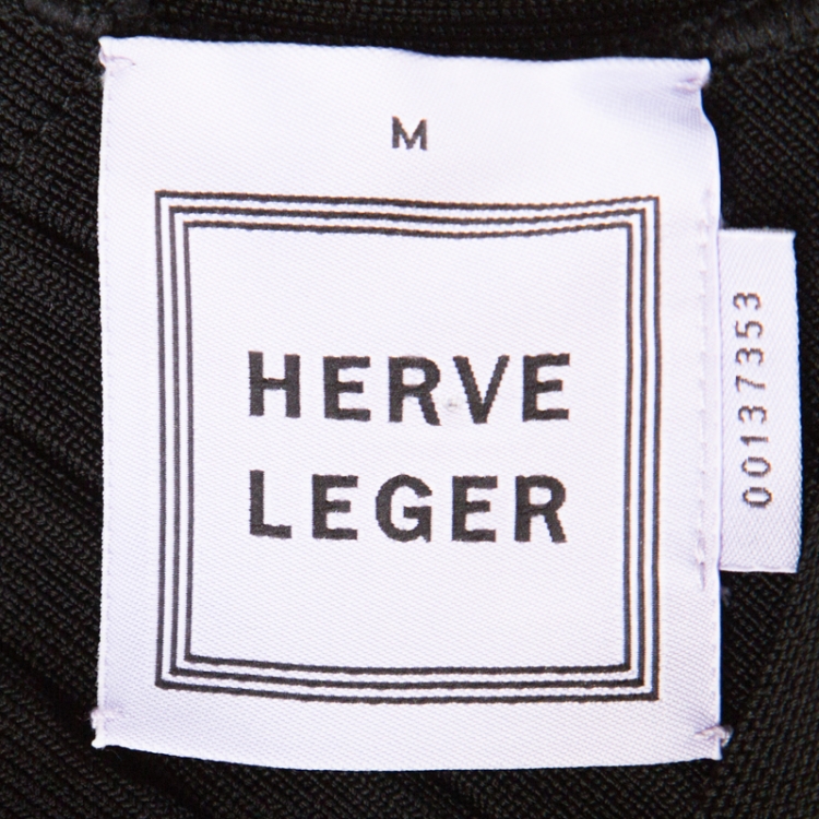 Pre Owned Herve Leger Black Sleeveless Sydney Signature Bandage Dress M