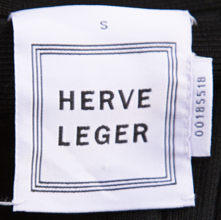 مملوكة مسبقًا Herve Leger Black Sleeveless Lulu Bandage Dress S