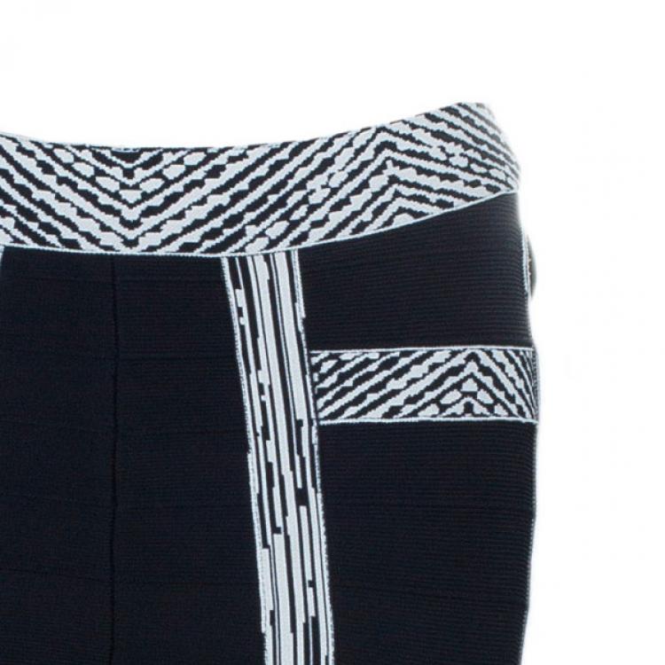Pre Owned Herve Leger Joon Paneled Bandage Leggings S