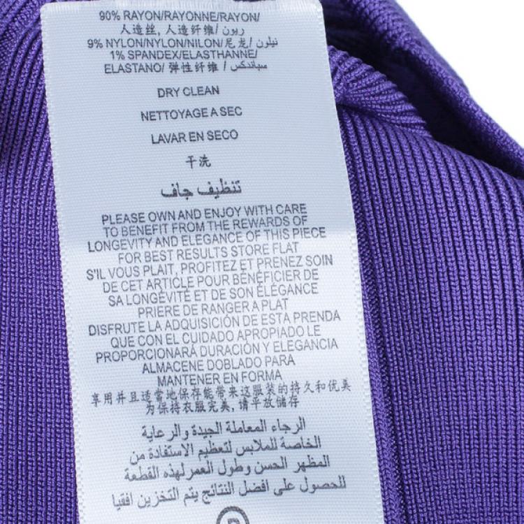 Pre Owned Herve Leger Purple Cutout Bandage Dress M