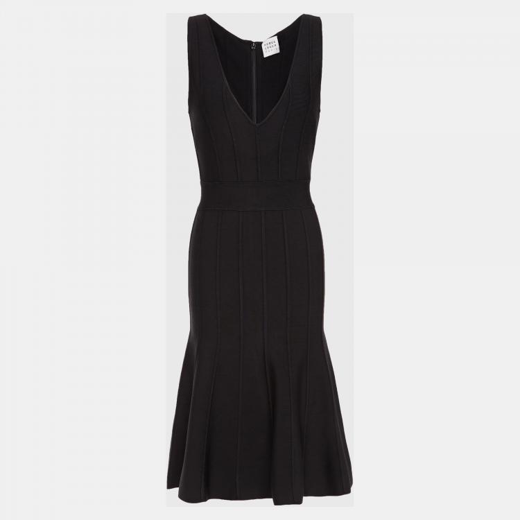Pre Owned Herve Leger Rayon Knee Length Dress M